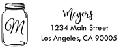 Mason Jar Letter M Monogram Stamp Sample